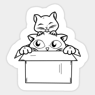 cats in boxes Sticker